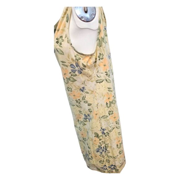 Liz Claiborne Yellow Floral Sleeveless Dress Womens size XL Vintage 90's - Picture 5 of 9